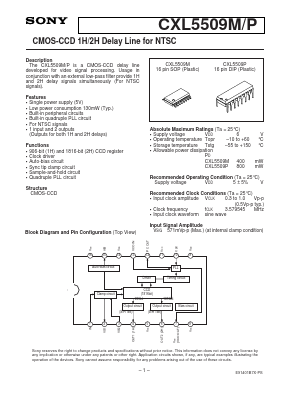 CXL5509P Datasheet PDF Sony Semiconductor