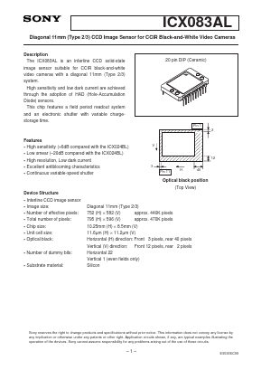 ICX083AL Datasheet PDF Sony Semiconductor