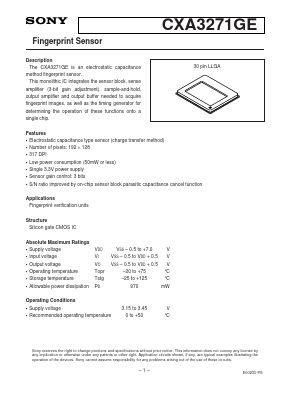 CXA3271GE Datasheet PDF Sony Semiconductor