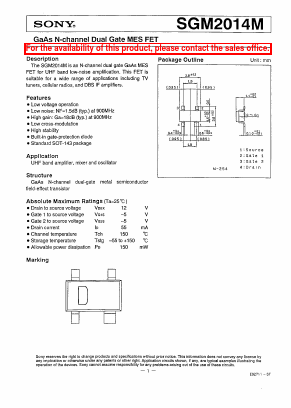 SGM2014M Datasheet PDF Sony Semiconductor