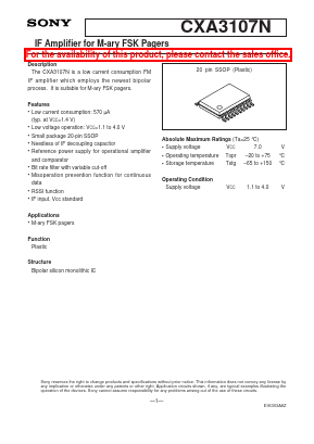 CXA3107N Datasheet PDF Sony Semiconductor