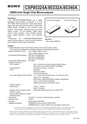 CXP85332A Datasheet PDF Sony Semiconductor