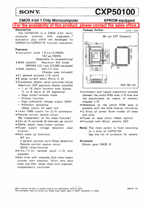 CXP50112_ Datasheet PDF Sony Semiconductor