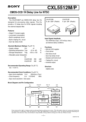 CXL5512M Datasheet PDF Sony Semiconductor