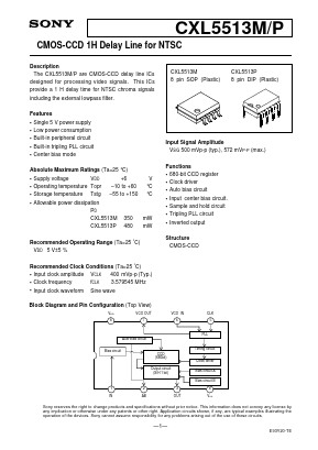 CXL5513P Datasheet PDF Sony Semiconductor
