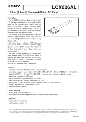 LCX026AL Datasheet PDF Sony Semiconductor