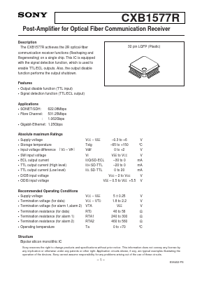 CXB1577R Datasheet PDF Sony Semiconductor