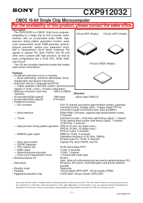 CXP912032 Datasheet PDF Sony Semiconductor