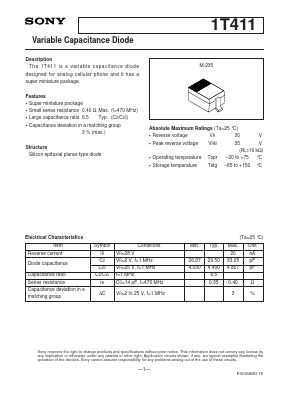 1T411 Datasheet PDF Sony Semiconductor