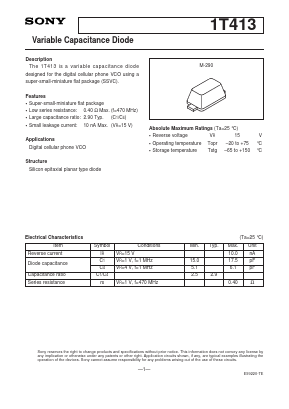 1T413 Datasheet PDF Sony Semiconductor