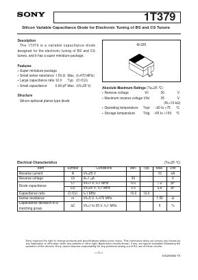 1T379 Datasheet PDF Sony Semiconductor