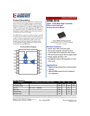 SRM-3016 Datasheet PDF Stanford Microdevices
