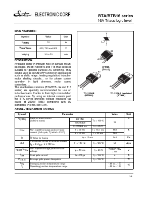 BTA16600B Datasheet PDF Suntac Electronic