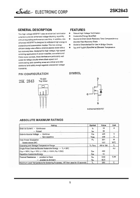 2SK2843 Datasheet PDF Suntac Electronic