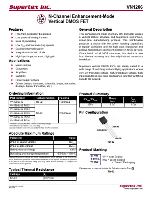 VN1206L Datasheet PDF  Supertex Inc