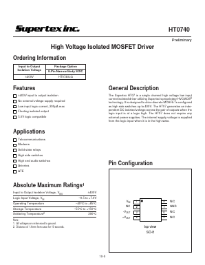 HT0740 Datasheet PDF  Supertex Inc