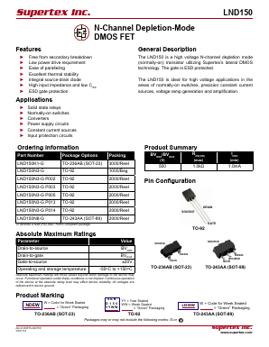 LND150N3-GP002 Datasheet PDF  Supertex Inc