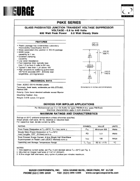 P6KE62 Datasheet PDF Surge Components