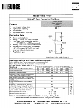 FR102 Datasheet PDF Surge Components