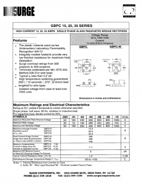 GBPC2501 Datasheet PDF Surge Components