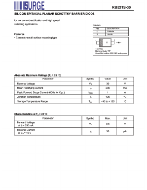 RB521S-30 Datasheet PDF Surge Components
