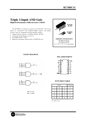 SL74HC11 Datasheet PDF System Logic Semiconductor