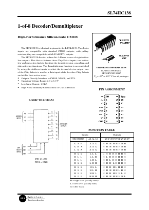 SL74HC138 Datasheet PDF System Logic Semiconductor