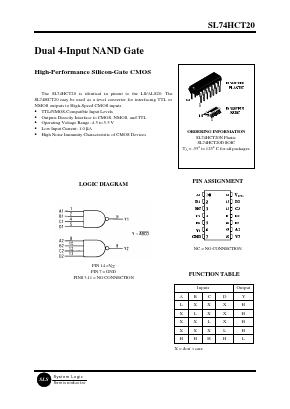 SL74HCT20D Datasheet PDF System Logic Semiconductor
