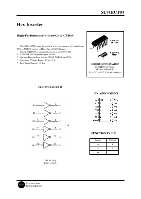 SL74HCT04D Datasheet PDF System Logic Semiconductor