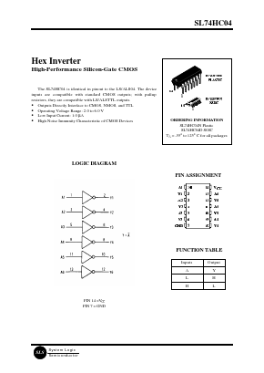 SL74HC04N Datasheet PDF System Logic Semiconductor