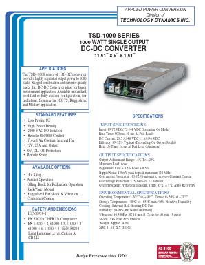 TSD-1000L-48 Datasheet PDF TECHNOLOGY ASSISTANCE BCNA 2010, S. L.