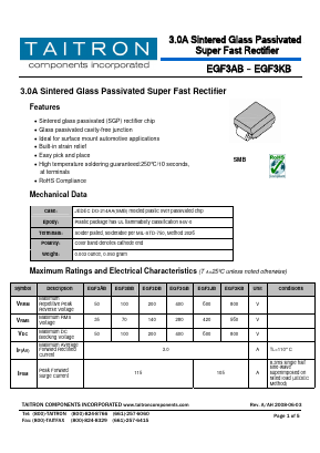 EGF3AB Datasheet PDF TAITRON Components Incorporated