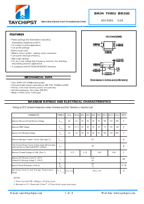 BR36 Datasheet PDF Shenzhen Taychipst Electronic Co., Ltd