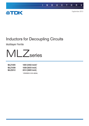 MLZ1608A1R0WT Datasheet PDF TDK Corporation