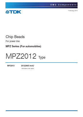 MPZ2012S121ATD25 Datasheet PDF TDK Corporation