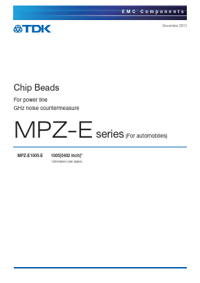 MPZ1005S121ETD25 Datasheet PDF TDK Corporation