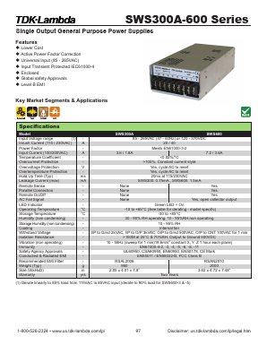 SWS300A-36 Datasheet PDF TDK Corporation