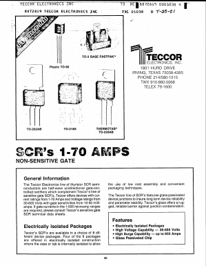 S0308R Datasheet PDF Teccor Electronics