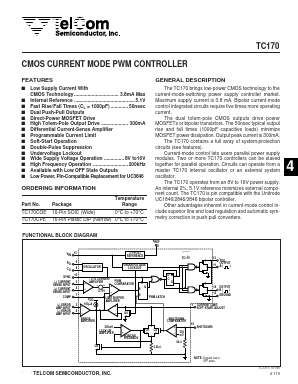 TC170 Datasheet PDF TelCom Semiconductor, Inc