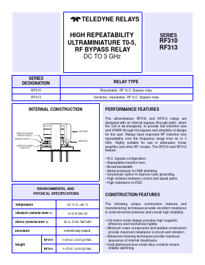 RF313 Datasheet PDF Teledyne Technologies Incorporated