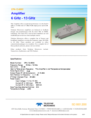 CPA-13-6003 Datasheet PDF Teledyne Technologies Incorporated