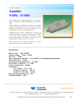 CPA-13-6005 Datasheet PDF Teledyne Technologies Incorporated