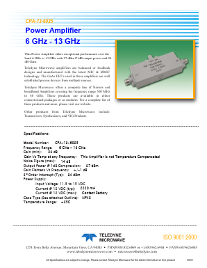 CPA-13-6025 Datasheet PDF Teledyne Technologies Incorporated