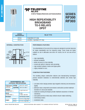 RF303-12 Datasheet PDF Teledyne Technologies Incorporated