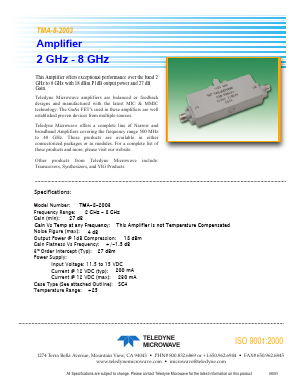 TMA-8-2003 Datasheet PDF Teledyne Technologies Incorporated