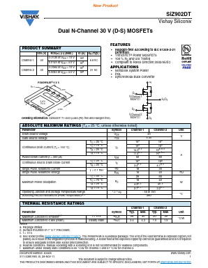 SIZ902DT Datasheet PDF Vishay Telefunken