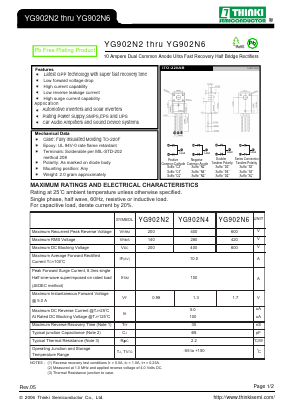 YG902N2 Datasheet PDF Thinki Semiconductor Co., Ltd.