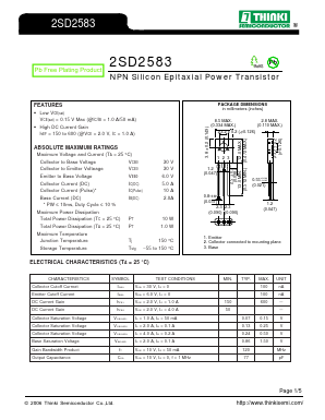 D2583 Datasheet PDF Thinki Semiconductor Co., Ltd.