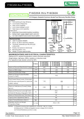 F16C20A Datasheet PDF Thinki Semiconductor Co., Ltd.