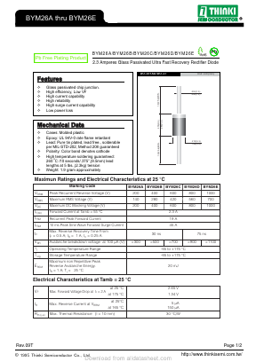 BYM26E Datasheet PDF Thinki Semiconductor Co., Ltd.